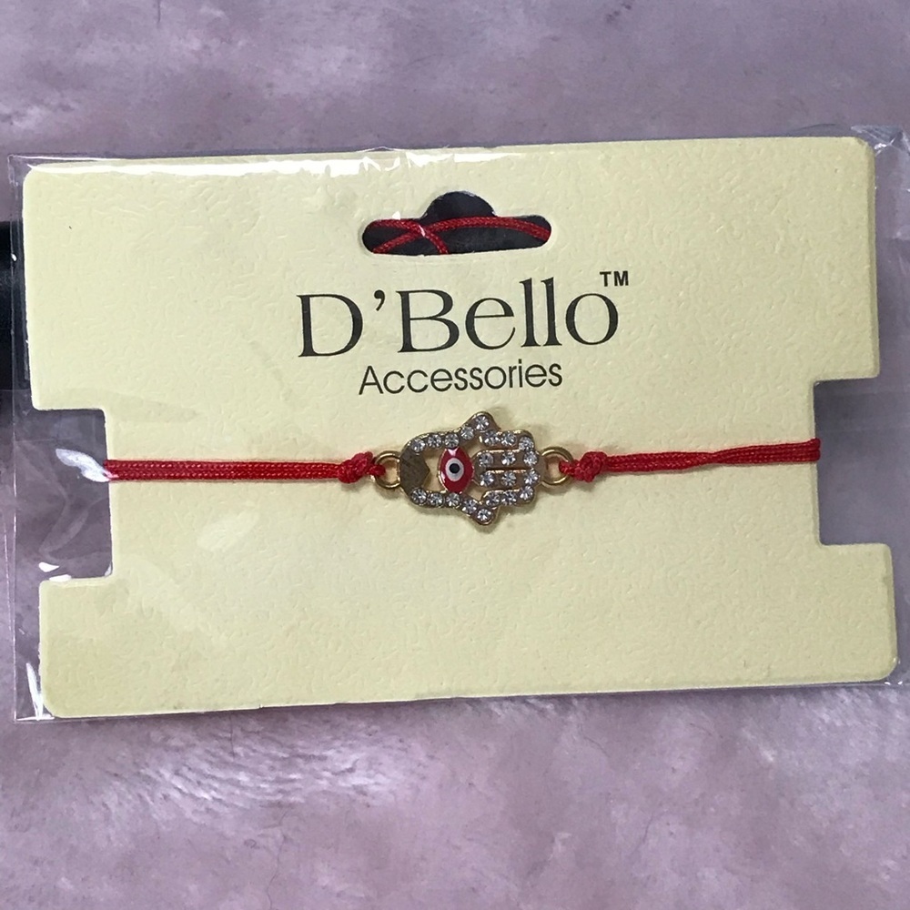 ✨✨5/$10✨✨ D'Bello Adjustable Evil Eye of Lucky Charm Fatima Bracelet Rhinestone